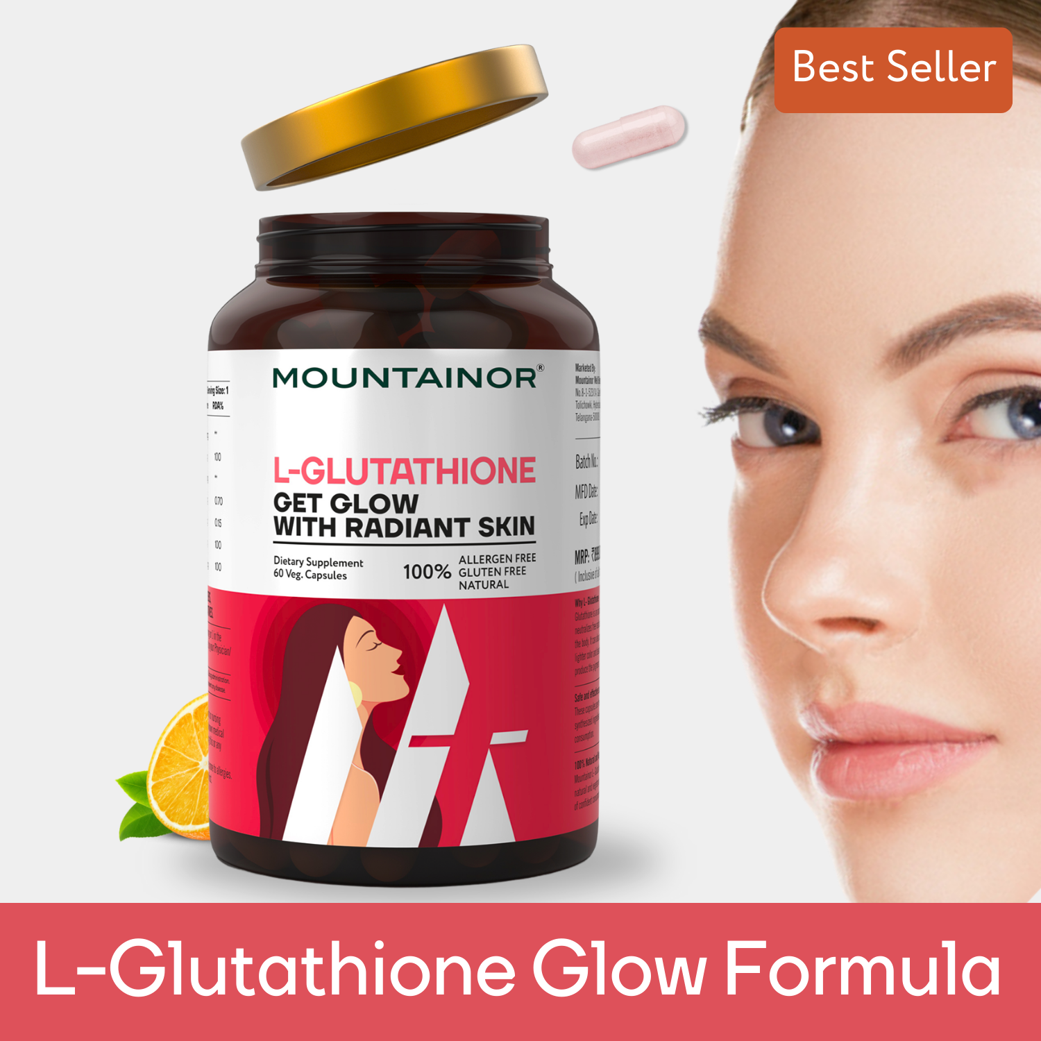 L-Glutathione 30 Caps for Glowing Skin | Buy 1 Get 1 Free