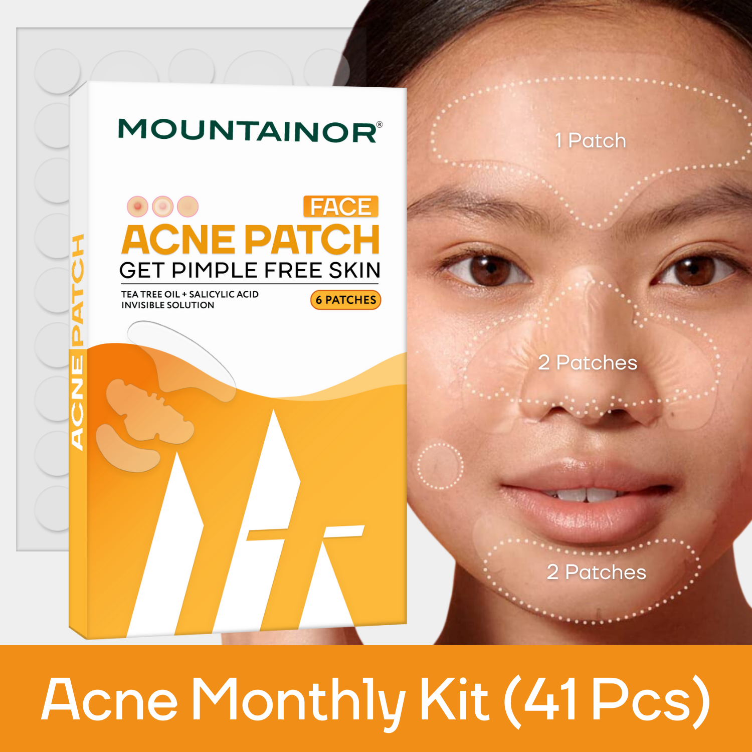 Face Acne Pimple Patch, Salicylic Acid + Tea Tree Oil Clean & Clear Hydrocolloid-Spot Corrector - Pack of 6