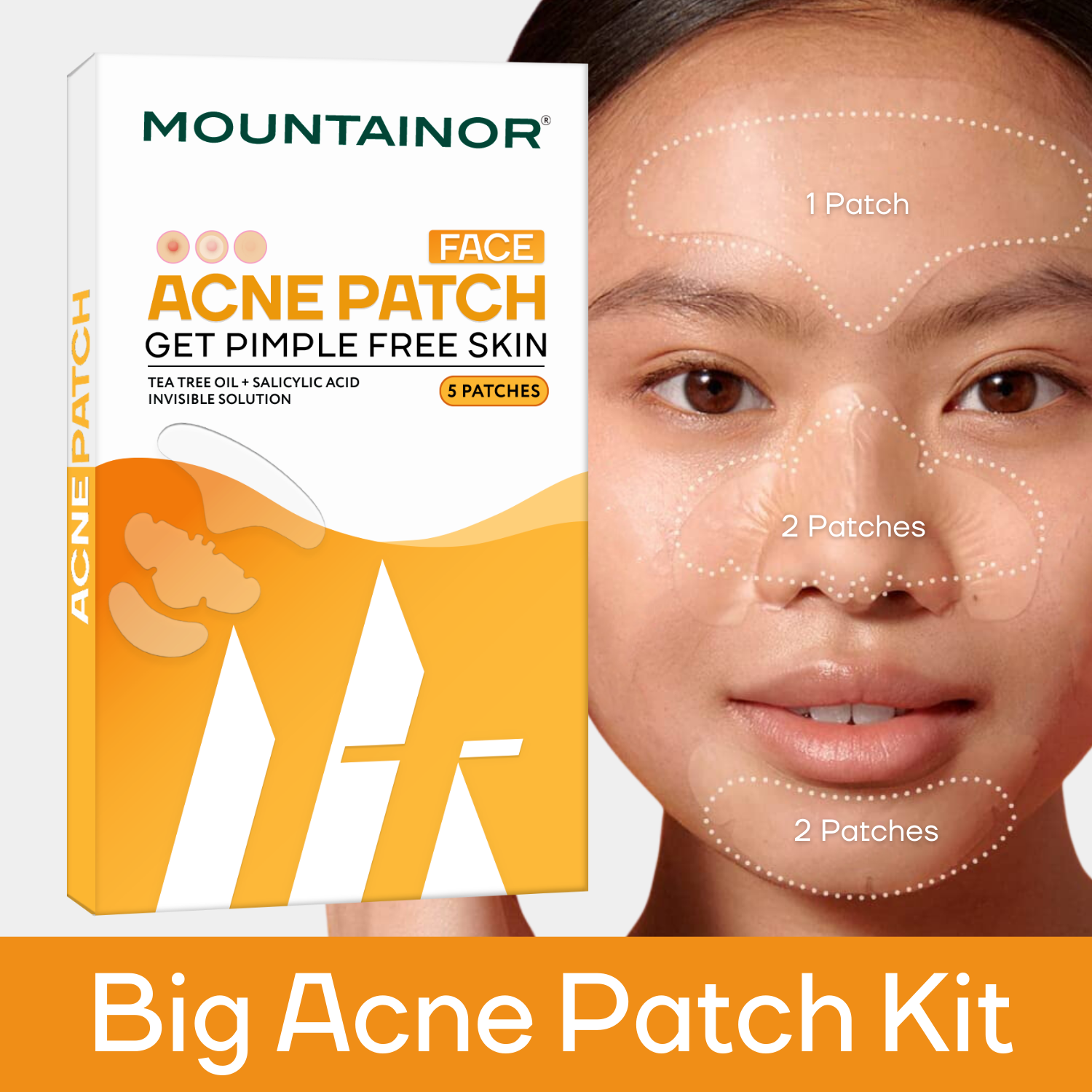 Face Acne Pimple Patch, Salicylic Acid + Tea Tree Oil Clean & Clear Hydrocolloid-Spot Corrector - Pack of 5