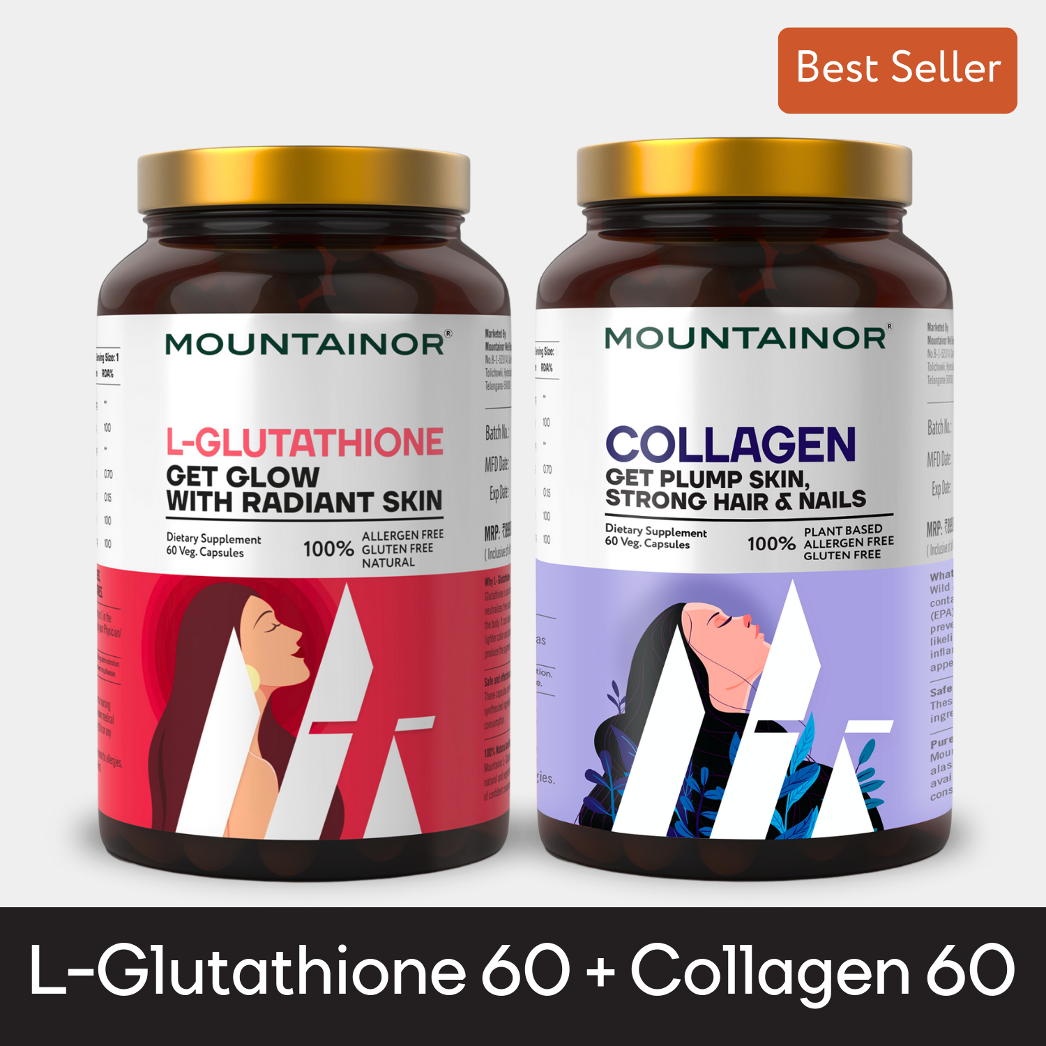 L-Glutathione + Collagen For Glowing Skin & Strong Hairs.