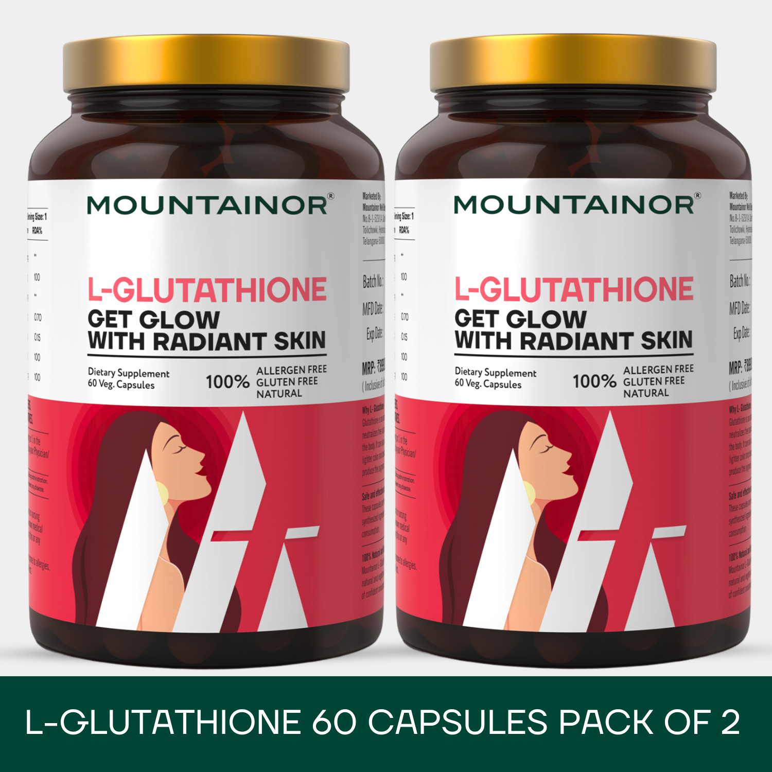 L-Glutathione 60 Capsules- Pack of 2