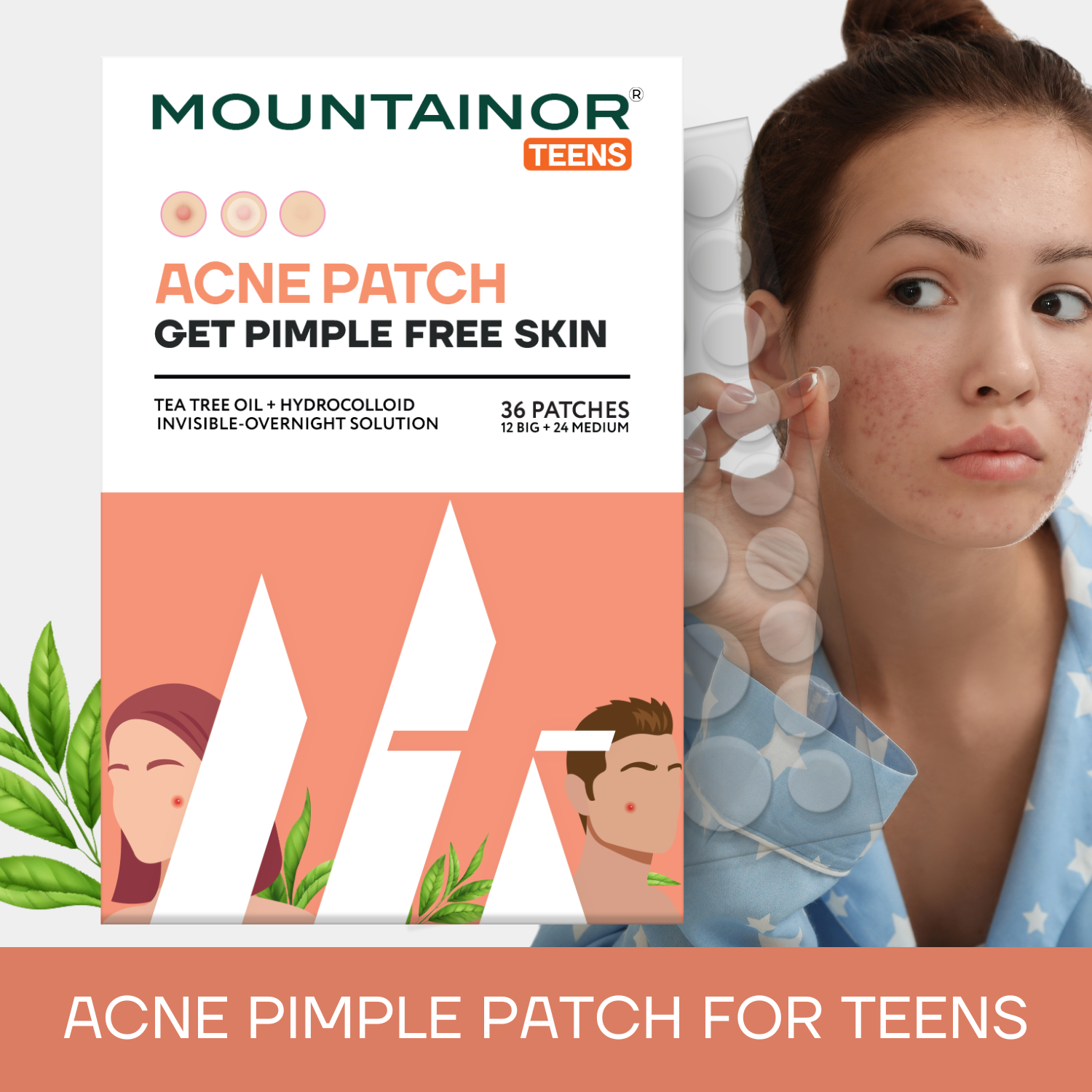 Acne Pimple Patch for Teens 👦🏻👩🏻 - Pack Of 2 Hydrocolloid Patches for Clear, Blemish-Free Skin