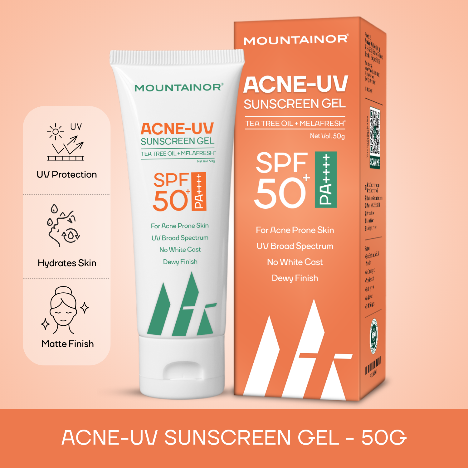 Acne UV Sunscreen Gel - SPF 50+ PA++++ | 50g Buy1 Get1