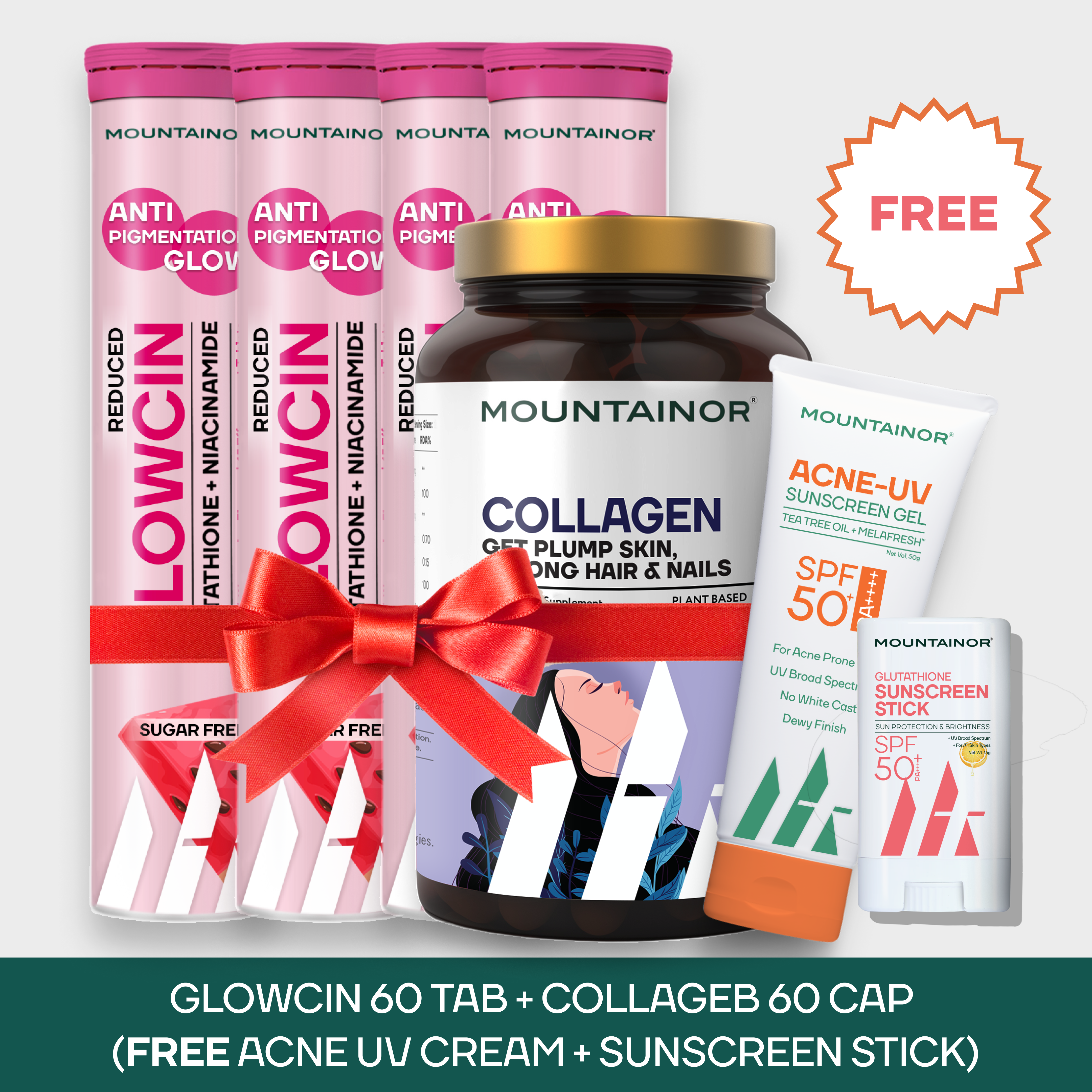 Ultimate Glow: Glowcin + Collagen with Free Acne UV gel & Sunscreen stick worth of ₹1898 FREE🎉