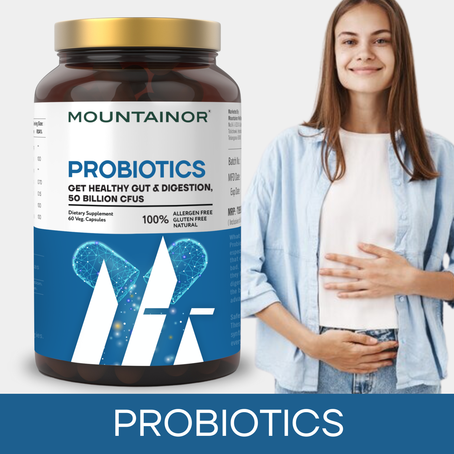 Probiotic Capsules🧬👩🏻‍⚕️- Immunity Builder for Gut Health - 60 Veg Capsules